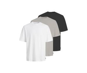 JJ REBEL Loose Fit SS tee 3-Pack MP Jreb-Juego de 3 Camisetas de Corte Holgado, Moonbeam, M (Pack de 3) Hombres