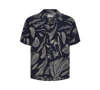 JJ REBEL Shirt Jrebbern Resort-Camiseta SS, Sky Captain, S Hombres