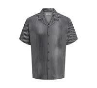 JJ REBEL Shirt Jrebwater Stripe Resort-Camiseta SS, Negro, L Hombres