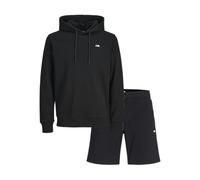JJ REBEL Sweat Hood/Shorts Jrebrebel Logo Sudadera con Capucha/Pantalones Cortos MP, Negro, M para Hombre