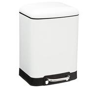 JJA Papelera, Metal, Blanco, 22 x 15.5 x 32 cm