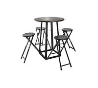 JJA Table /4 Sillas EXT D77.5, Hierro, Negro, cm