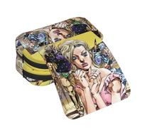 JJBA - Estuche para lápices, diseño de estrellas Platinum/Dio Brando/Cujoh Jolyne, estuche para lápices con estampado de anime, gran capacidad, doble capa, con cremallera, caja de papelería para
