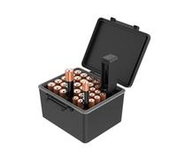 JJC AAA AA Batterie-Organizer Aufbewahrungskoffer mit Batterietester, Wasserabweisender Hartschalen-Batterien Organizer mit abnehmbarem Batterieprüfer, hält 20 AA-Batterien und 14 AAA-Batterien