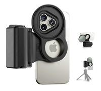 JJC Adaptador de filtro de teléfono 2 en 1 de 67 mm y correa magnética estilo DSLR para iPhone 16 Pro / 15 Pro / 14 Pro - Monte filtro de 67 mm, con control remoto Bluetooth, mango de agarre a presión