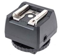 JJC Adaptador de flash ISO estándar con toma de sincronización para PC, toma jack de 3,5 mm y zapata de flash