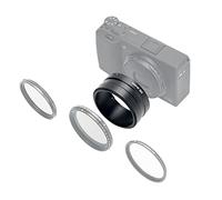 JJC Anillo adaptador de filtro de lente de metal para cámara RICOH GR IIIx/GR IIIx HDF, repuesto para adaptador de lente RICOH GA-2, compatible con filtro de 49 mm, construcción de aleación de