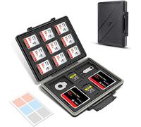 JJC Caja de 45 ranuras para tarjetas de memoria SD TF CF resistente al agua para 30 Micro SD + 9 SD + 2 CF + 2 XQD/CF-EXP. Tipo B + 2 CF-EXP. Tipo A, soporte para tarjetas micro SD CF