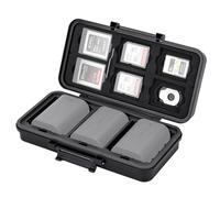 JJC Caja de batería 3 en 1 con Soporte para Tarjeta de Memoria para CF Express Typ B/XQD x6 + CF Express Typ A x5 + SD x6, para Canon LP-E6, Nikon EN-EL15, Sony NP-FZ100 Fuji, NPW235 x3 / 6 Pilas AA