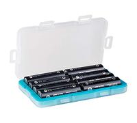 JJC Caja de batería a prueba de humedad, organizador para 8 pilas AA o baterías recargables 14500, soporte para batería