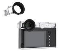 JJC Cámara visor de silicona suave, ocular compatible con cámara Fujifilm GFX100RF, cámara de adaptación del visor ocular y dial de ajuste de dioptrías (fácil de instalar con ojal), color plateado
