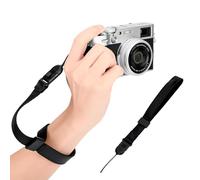 JJC Correa de muñeca de liberación rápida de lujo para cámara compacta y sin espejo, cámara de apuntar y disparar con ojal redondo, Negro, Talla única