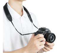 JJC Correa de neopreno para el cuello para cámaras Canon R50 R50V R100 M50II sin espejo con ranura de correa compacta, ancho superior a 7,9 mm (longitud de neopreno 124 cm, ancho 3 cm) (negro)