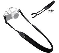 JJC Correa de neopreno suave antideslizante para cámara de hombro y cuello para Fujifilm X100VI para Nikon Z30 Z50 Canon M50 M6 Sony ZV-1 ZV-E10 A6600 Olympus todas las cámaras DSLR SLR - Negro