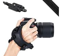 JJC DSLR Cámara Correa de mano con Arca Swiss Tipo de placa para Canon EOS R8 R6II R10 R7 6D 5DIV M50II M200 90D 200DII NIK. Z30 D7500 D7200 D5600 D3500 D850 D780 SON. ZV-E1 FX30 FX3 ZV-E10 (NEGRO)