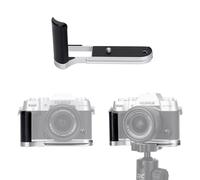 JJC Empuñadura de metal para cámara Fujifilm Fuji X-T50 - Placa de liberación rápida tipo Arca Swiss - Soporte en L antideslizante con agarre mejorado, plateado