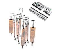 JJC Estante colgante de 35 mm para 120 películas negativas con 10 clips | Colgador plegable de acero inoxidable para películas de formato 135 120, accesorios de desarrollo de cuarto oscuro