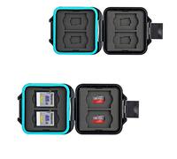 JJC Estuche Impermeable para Tarjetas de memorias: 4 x Tarjetas Micro SD SDHC SDXC + 4 x Tarjetas SD SDHC SDXC con Acollador y Mosquetón