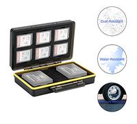 JJC Estuche para Tarjetas de memorias: 6 Tarjetas SD SDHC SDXC + 2 baterías(para Fuji Fujifilm NP-W126 NP-W126S Batería Compatible con X-T3 X-T30 X-T100 X-H1 X100F X-Pro2 X-Pro1 X-T2 X-T20 X-T10 X-E3