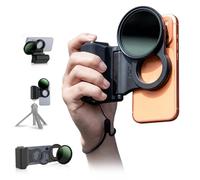 JJC Filtro ND Variable para teléfono ND2-128 (7 Paradas), Adaptador de Filtro magnético, Handgirp, Kit 3 en 1 para iPhone 17 Pro Max/16 Pro Max/15 Pro Max/14 Pro MAX, filtros de Densidad Neutra con