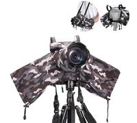 JJC Funda de lluvia de nylon para cámaras Canon Sony Nikon y objetivos ≤ 230 mm de longitud - Correa y trípode montables, ventana de visualización con cremallera, manguitos antideslizantes para