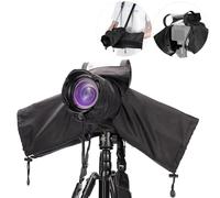 JJC Funda impermeable de nylon para cámaras Canon, Sony, Nikon y lentes ≤ 230 mm de longitud, con correa y montaje para trípode, ventana de visualización con cremallera, cubiertas de lente