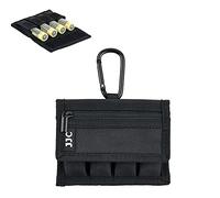 JJC Funda para batería para 4 unidades 18650 y soporte para tarjetas de memoria para tarjeta SD SDHC SDXC