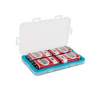 JJC Funda para baterías a prueba de humedad, soporte para 4 baterías recargables de 9V, caja organizadora de almacenamiento de baterías