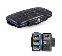 JJC - Funda para Tarjetas de Memoria, Caja de Almacenamiento Impermeable para 12 SD SDXC SDHC + 18 Micro SD TF + 6 CF Flash Compactas Tarjetas Tarjeta SD con mosquetón (36 Ranuras)