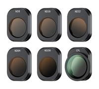 JJC Kit de filtros ND CPL compatible con DJI Mini 4 Pro, paquete de 6 filtros fijos de densidad neutra ND8 ND16 ND32 ND64 ND256, polarizador CPL, filtro ND portátil multicapa, accesorios para drones