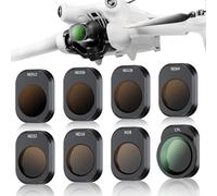 JJC Kit de filtros ND y CPL compatible con DJI Mini 4 Pro, paquete de 8 filtros polarizadores de densidad neutra CPL ND8 ND16 ND32 ND64 ND128 ND256 ND512, compatible con DJI Mini 4 Pro Drone Lens
