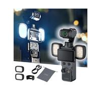 JJC Luz LED de vídeo para DJI Osmo Pocket 4 4P 3 Selfie, pack de 2 unidades | Luz recargable para Pocket 4/4 Pro/3, iluminación magnética accesorio con 3 modos de color niveles de brillo para vlogging