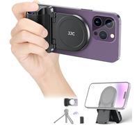 JJC Magsafe - Mango magnético para teléfono móvil con mando a distancia Bluetooth para iPhone Air 17, 16, 15, 14, 13 y Android, soporte de mesa y adaptador de trípode, color negro