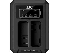 JJC Nikon DCH-EL14TC Caricabatteria doppio USB-C (per Nikon EN-EL14/EN-EL14A)