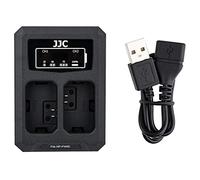 JJC NP-FW50 Cargador de batería Doble, Compatible con Sony A6500 A6400 A6300 A6100 A6000 A7RII A7R A7II A7 A7SII A7S RX10 IV RX10II RX10 NEX-7 NEX-6 SLT-A99II +40 cm de extensión Cable