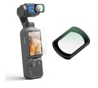 JJC Osmo Pocket 4 3 Black Mist 1/4 - Juego de filtros con protector de | Filtro de desenfoque magnético negro 1/4 de difusión negra, cristal óptico de alta definición con paño de limpieza para