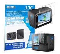 JJC Paquete de 2 protectores de pantalla de lente para cámara GoPro Hero 12, 11, 10, color negro, 6 unidades, antihuellas, antiarañazos, antiburbujas, dureza 9H, bordes redondeados 2.5D, protector de