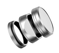 JJC Parasol clásico cuadrado de metal con anillo adaptador de 49 mm + tapa de capucha para cámara Fujifilm X100VI Fuji X100V Fuji X100F - Soporte de filtro de 49 mm, color plateado