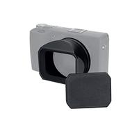 JJC Parasol de Metal para Lente de Cámara con Tapa de Capucha para Cámara Digital Ricoh GR III GR3, Reduce el Destello de la Lente, Evita el Reflejo, Protege la Lente