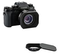 JJC Parasol de objetivo cuadrado de metal para Fujifilm XF 23 mm, XF 35 mm, Fujinon XC 35 mm lente con tapa deslizante (negro)