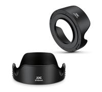 JJC Parasol Universal de 49 mm, con Hebilla inversa, Compatible con Canon EF 50 mm f/1.8 STM, RF-S 18-45 mm f/4.5-6.3 IS STM, Sony E 16mm f/2.8, FE 50mm f/1.8, E 55-210mm f/4.5-6.3 Lente de cámara