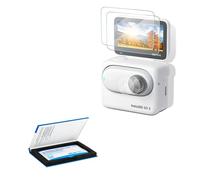 JJC Protector de pantalla de lente [2 unidades] compatible con Insta360 GO 3, vidrio templado ultra transparente Insta 360 GO 3, accesorios de protector de pantalla, 0.3 mm, 9H, 2.5D, antiarañazos,