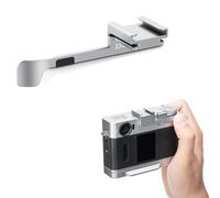 JJC Soporte de zapata caliente de aleación de aluminio para empuñadura de mano Fujifilm X Half DSLR, protección de cubierta de zapata caliente, diseño de montaje de zapata extra fría, color plateado