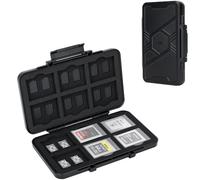 JJC Soporte para tarjetas de memoria para 24 tarjetas micro SD SDXC SDHC + 12 CFexpress tipo -B/XQD, antigolpes, micro SD TF, organizador de almacenamiento