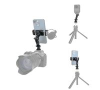 JJC Soporte universal para trípode para teléfono, adaptador para smartphone en cámara con soporte de zapata fría para micrófono LED, soporte giratorio de 360° compatible con iPhone 17, 16, 15, 14