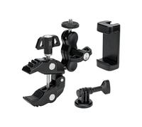 JJC Súper abrazadera con brazo mágico de cabeza de bola doble, soporte de teléfono para Action 6 5 Pro Inst360 X5 X4 Air, adaptador de brazo articulado ajustable, abrazadera de trípode para luz LED