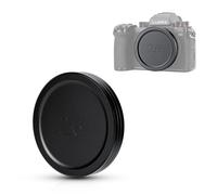 JJC Tapa de lente de aluminio para Panasoni. Lumix S 26 mm f/8 L-Mount Lens, S-R26E 26 mm F8 protector de lente con interior de EVA suave, color negro
