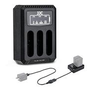 JJC Triple Cargador USB para Cámaras Ricoh GRIIIx, GRIII, WG-6, Olympus Tough TG-7, TG-6, TG-5, TG-4, TG-3, TG-2, TG-1, Stylus X-Z2 iHS, SP-100 para Ricoh DB-10, Olympus LI-90B
