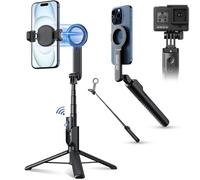 JJC Trípode magnético para selfie, 101,6 cm, extensible, con mando a distancia Bluetooth, para iPhone 17, 16, 15, 14, 13, 12 (soporte MagSafe) y Samsung Huawei Google Smartphones y más, color negro