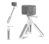 JJC Trípode portátil extensible para selfie para GoPro Hero 13 12 11 10 DJI Action 5 Pro 4 3 Pocket 3 Insta360 X5 X4 Ace Pro 2 AKASO-Blanco